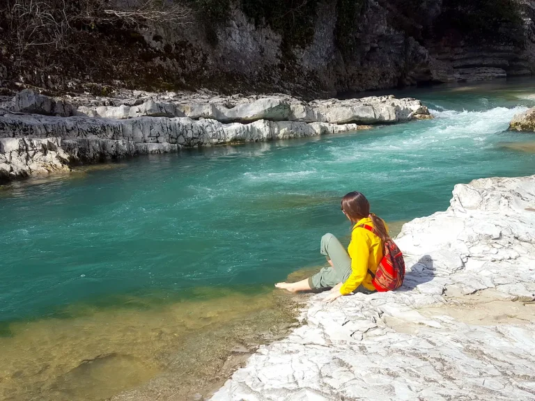 Fluss bei Gachedili Martvili natürlicher Badeplatz Georgien